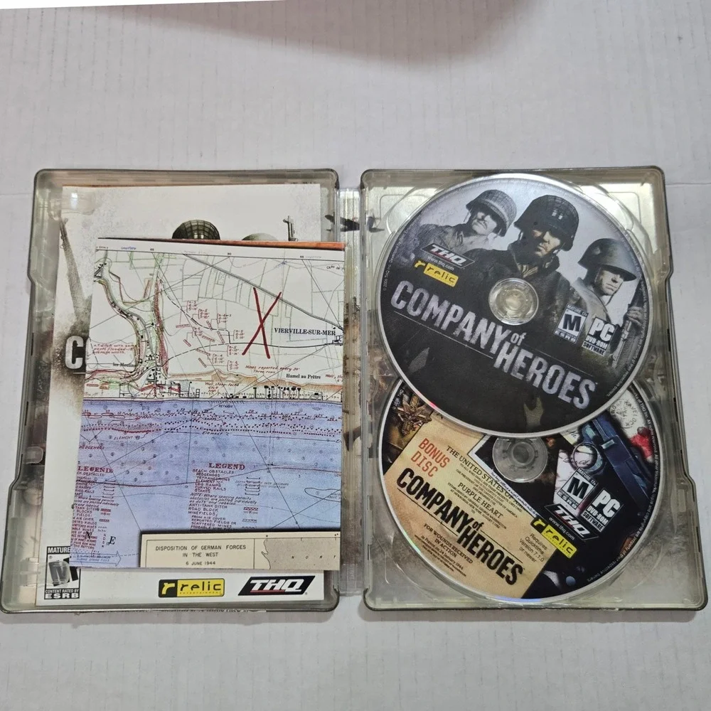Vintage Company of Heroes PC Game Steelbook Collectors Edition 2006 Map Poster